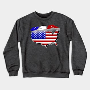 USA 3D Map Flag Crewneck Sweatshirt